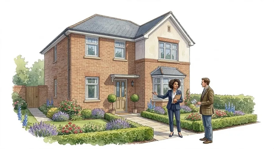 Landlord and letting agent discussing a property viewing